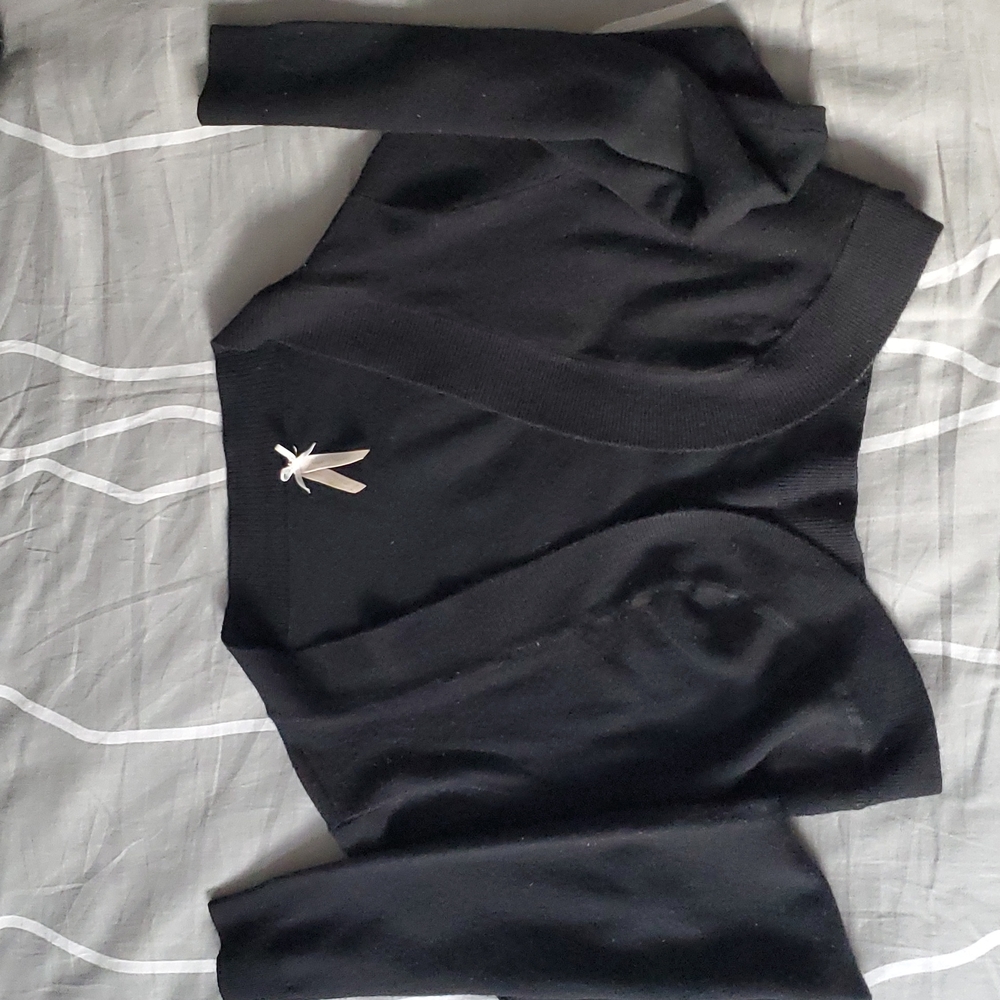 Vintage Rounded Black Cropped Cardigan sweater